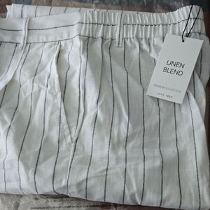 Love Tree White Pants with Black Pinstripes